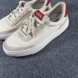 Kizik Prague Hands-Free Canvas Sneakers Cream Crimson Mens 7 Womens 8.5 DPRACR01